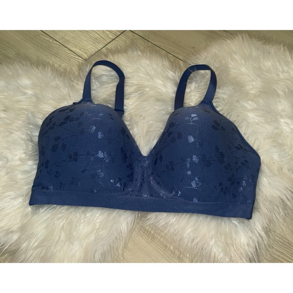Bali Comfort Revolution Jacquard T-Shirt Bra WF Womens 3XL XXXL Blue DF3643 New